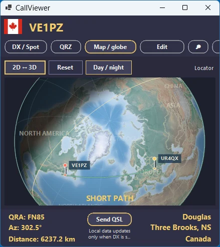 CallViewer 3D Globe