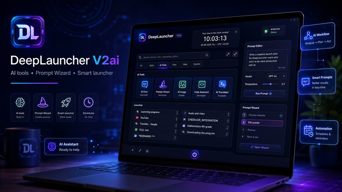 DeepLauncher V2ai AI tools and Prompt Wizard